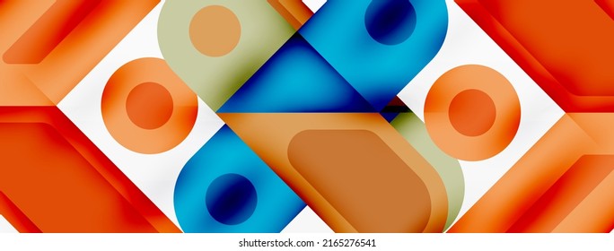 Square and circle minimal abstract background. Vector illustration for wallpaper banner background