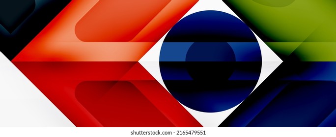 Square and circle minimal abstract background. Vector illustration for wallpaper banner background
