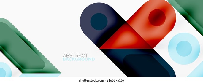 Square and circle minimal abstract background. Vector illustration for wallpaper banner background