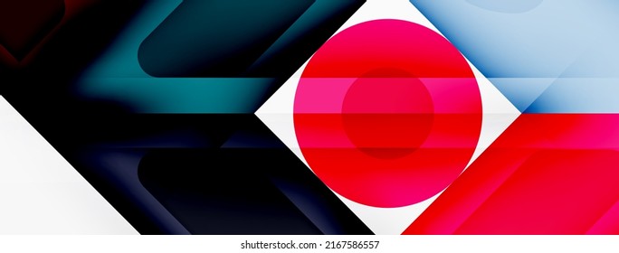 Square and circle minimal abstract background. Vector illustration for wallpaper banner background