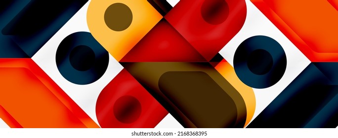 Fondo abstracto mínimo de cuadrado y círculo. Ilustración vectorial para fondo de banners de fondo de fondo de papel de pared