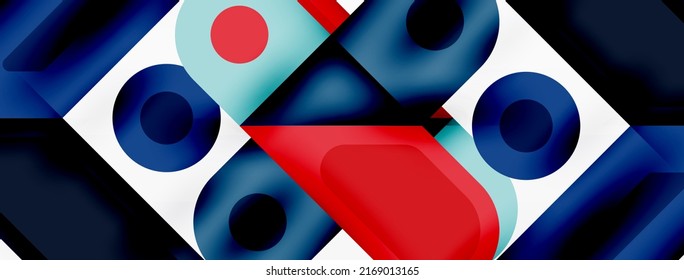 Square and circle minimal abstract background. Vector illustration for wallpaper banner background