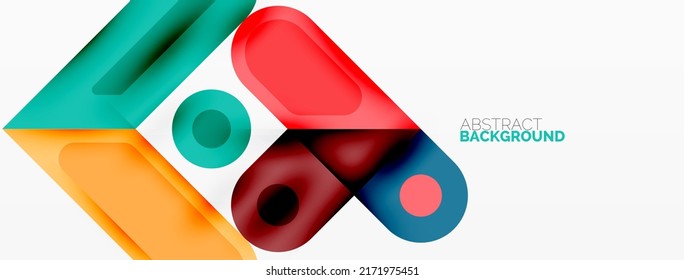 Square and circle minimal abstract background. Vector illustration for wallpaper banner background