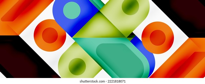 Square and circle minimal abstract background. Vector illustration for wallpaper banner background