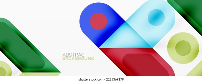 Square and circle minimal abstract background. Vector illustration for wallpaper banner background