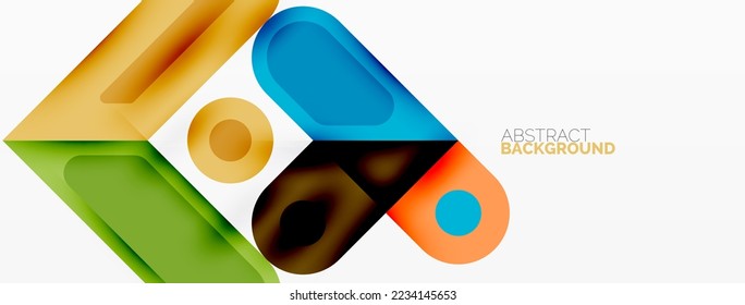 Square and circle minimal abstract background. Vector illustration for wallpaper banner background