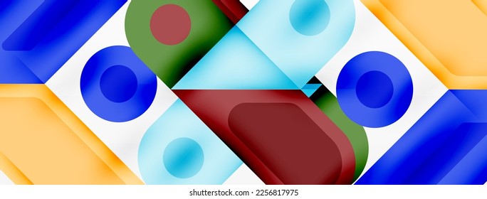 Quadrat und Kreis minimaler abstrakter Hintergrund. Vektorgrafik für Bildschirmhintergrund