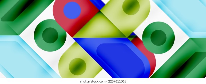 Square and circle minimal abstract background. Vector illustration for wallpaper banner background