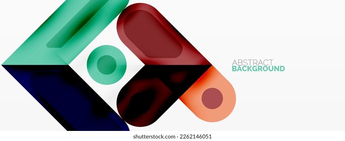 Square and circle minimal abstract background. Vector illustration for wallpaper banner background
