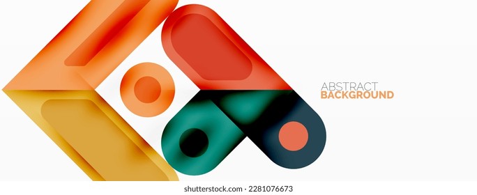 Square and circle minimal abstract background. Vector illustration for wallpaper banner background