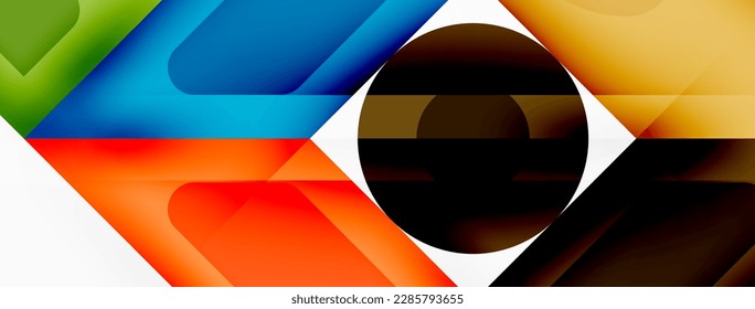 Square and circle minimal abstract background. Vector illustration for wallpaper banner background