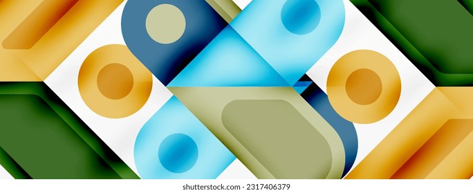 Square and circle minimal abstract background. Vector illustration for wallpaper banner background