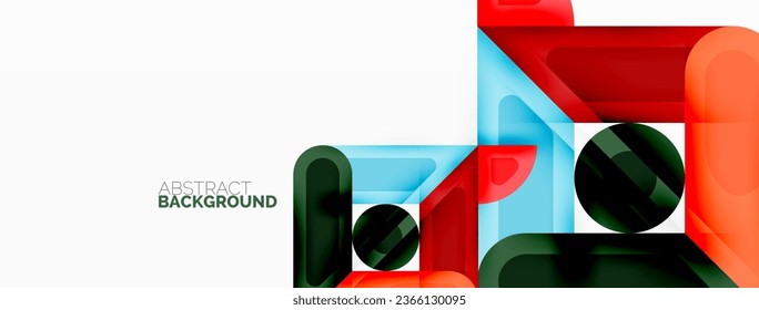 Square and circle minimal abstract background. Vector illustration for wallpaper banner background