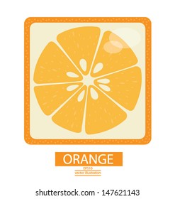 Square. Circle. Orange fruits vector illustration