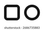 Square and circle road path shapes. road or highway design with dashed line. wavy road. curved highway. race track. vector illustration
