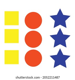 square, circle, star basic shape vector design