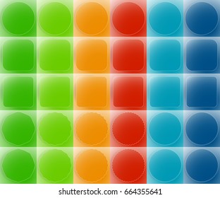 Square, circle, starburst, sunburst button, badge shapes