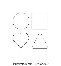 square circle triangle heart outline icon. Signs and symbols can be used for web, logo, mobile app, UI, UX
