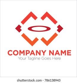 Square and circle vector logo illustration design template