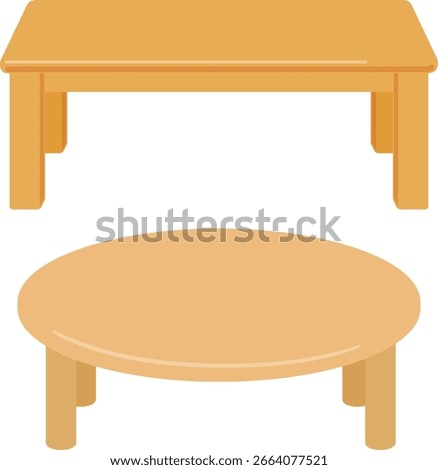 Square and circle wooden low table