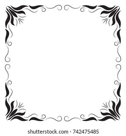 Hand Drawn Doodle Black Square Frame Stock Vector (Royalty Free ...