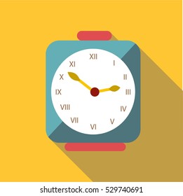 Square clock icon. Flat illustration of square clock vector icon for web