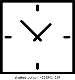 Square Clock Icon Showing Time