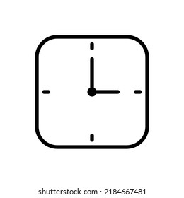 Square clock simple icon vector. Flat design.ai