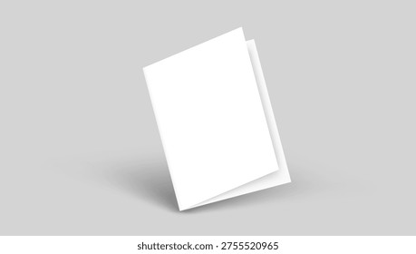 Square Close And Open Bifold Leaflet With Shadow. EPS10 Vector