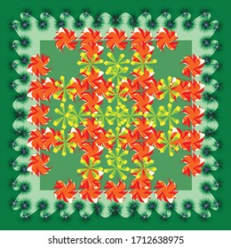 The square cloth design is a plan or specification for the construction of an object or system or for the implementation of designs.These are square designs being used for cloths, ceramics etc