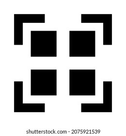 Square Code or Barcode Scan Sign Symbol Icon. Vector Image.