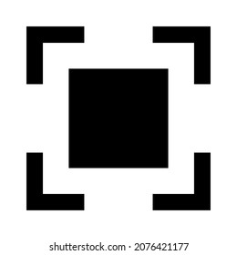 Square Code or Barcode Scan Sign Symbol Icon. Vector Image.
