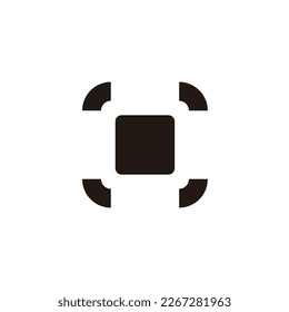 square code qr barcode simple icon vector 