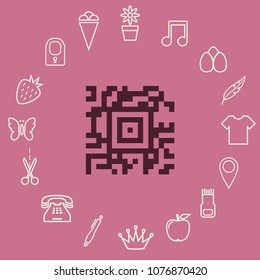 Square code, vector icon