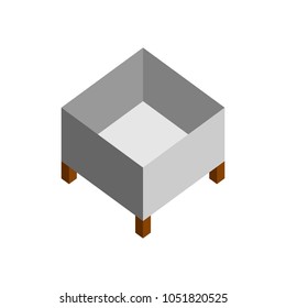 Square Coffee Table 3D Isometric Furniture Illustration