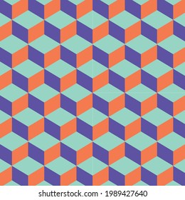 colores cuadrados patrones de aspecto 3d en el fondo, vector