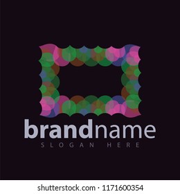 Square Color border logo vector stock template