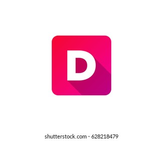 Square Color Gradient Letter D Icon Logo Design Element