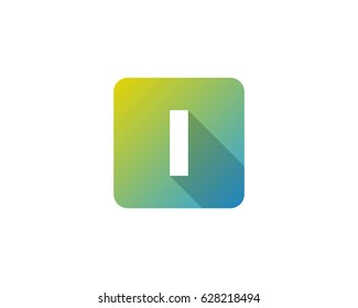 Square Color Gradient Letter I Icon Logo Design Element