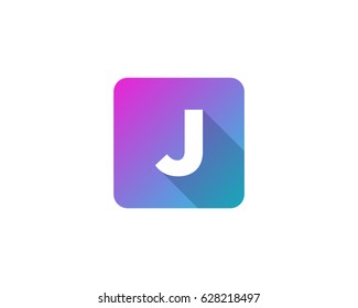 Square Color Gradient Letter J Icon Logo Design Element