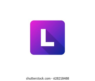 Square Color Gradient Letter L Icon Logo Design Element