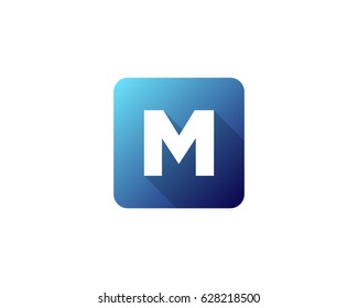 Square Color Gradient Letter M Icon Logo Design Element