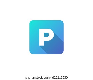 Square Color Gradient Letter P Icon Logo Design Element