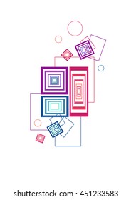 Square in the color illusion - vector. Rainbow geometry - vector background.