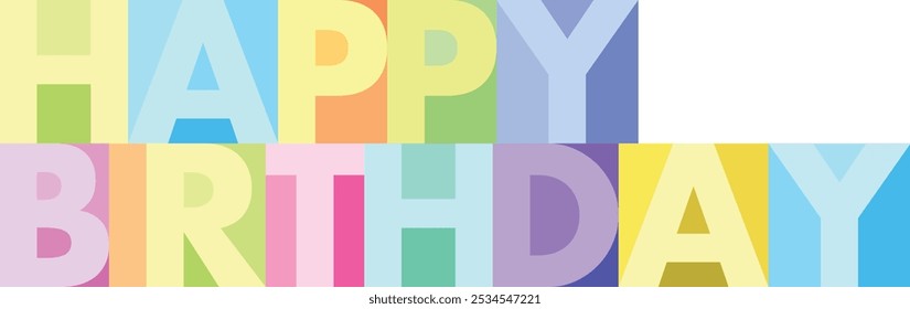 square color with words happy birthday, happy birthday words vector illustration isolated on white background.