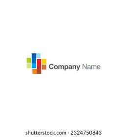 Square colored company logo vector image