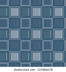 Square colored glass mozaic blue tile seamless vector pattern for wrapping, craft, fabric, wallpaper