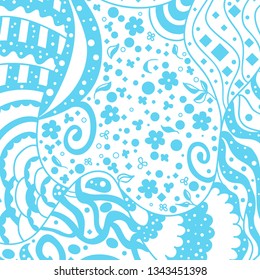 Square colored pattern. Hand drawn mandala on isolated background. Design for spiritual relaxation for adults. Print for flyers and banners. Doodle for work. Vintage and retro style