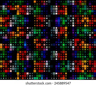 square colorful background template. colored squares on a black background
