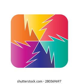 Square Colorful Business Logo, Icon, Vector Illustration.